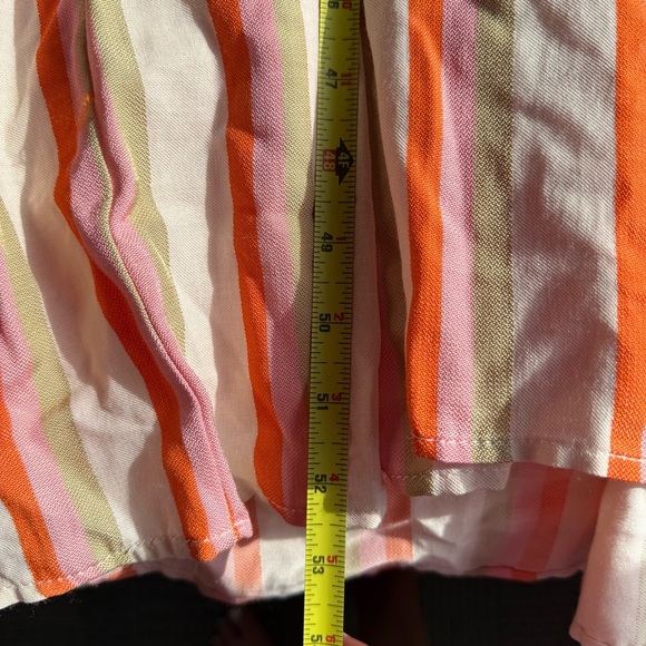DX Collection Striped Orange and Pink Maxi Dress Drop Waist Cherry - Picture 6 of 6